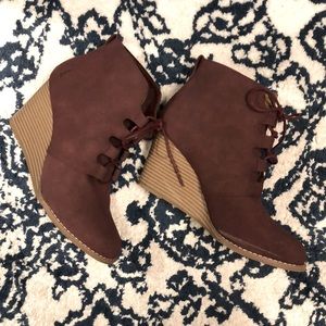 Nautica Maroon Bootie Wedge